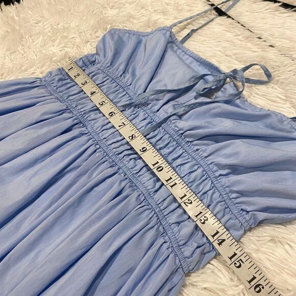 Anthropologie Smocked Midi Dress in Blue Medium - Picture 5 of 8